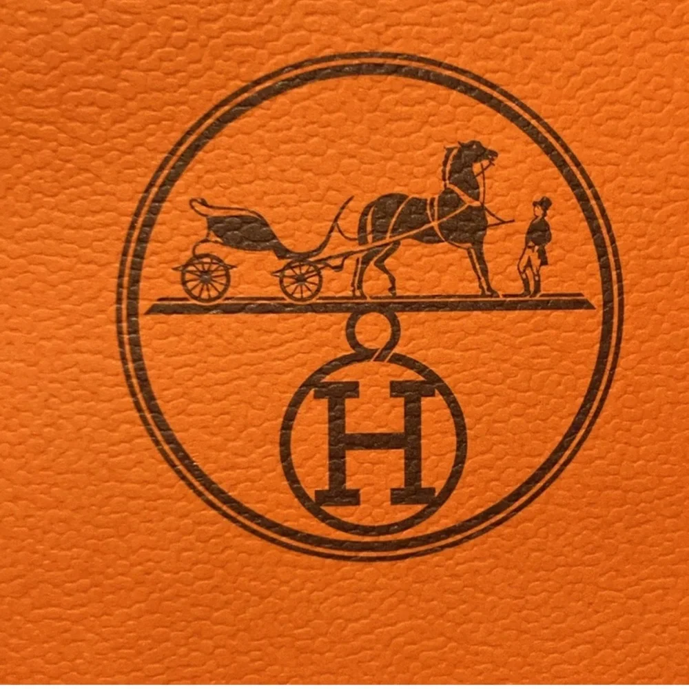 Hermes Small Shopping  Gift Bag Authentic Orange and brown luxury euc